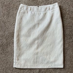 Worthington Ivory Gold Pencil Skirt with Slit in Back